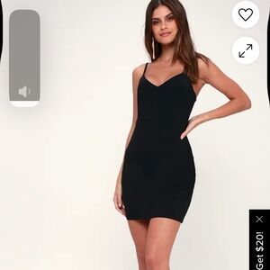 Lulus Cocktail Queen Black Sleeveless Bodycon Dress - Size S